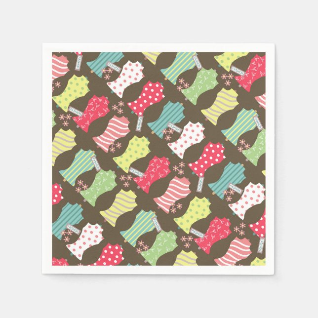 Love Sewing Mannequin Brown Napkin (Front)