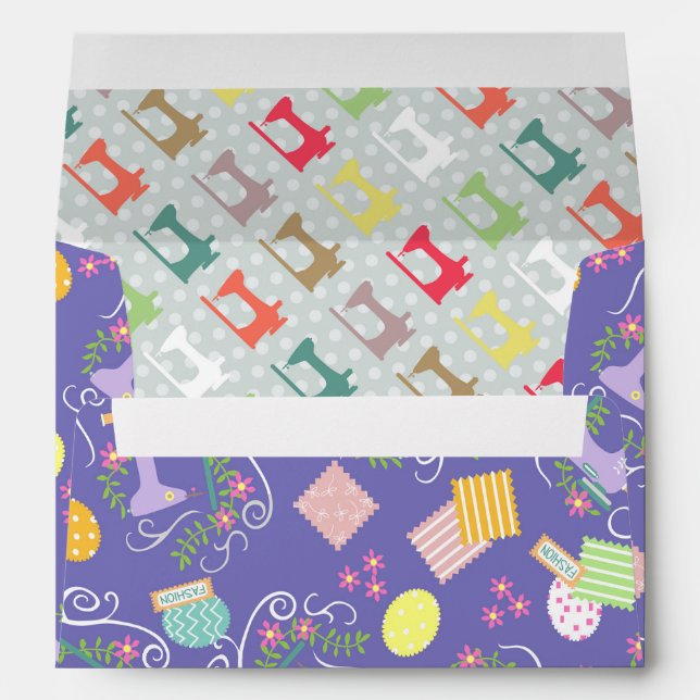 Love Sewing Purple Envelope (Back (Bottom))