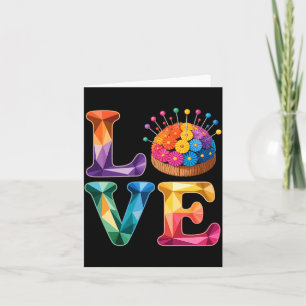 Love Sewing Quilting N Cushion Rainbow Crafter Wom Card
