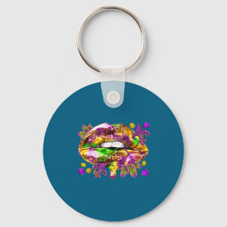 Love Sexy Lips Mardi Gras Carnival Fat Key Ring