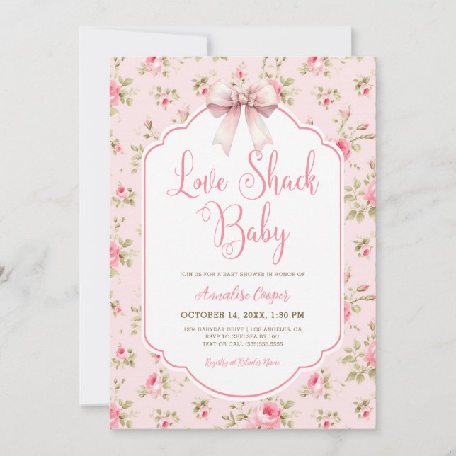 Love Shack Baby Girl Baby Shower Invitation (Front)