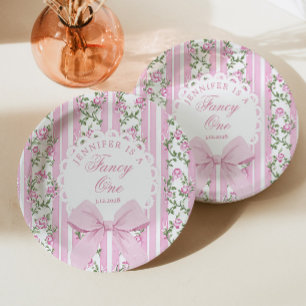 Love Shack Fancy One Coquette Bow 1st Birthday Paper Plate