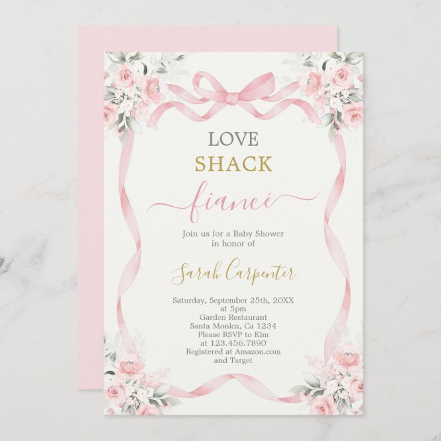 Love Shack Fiancé Bridal Shower Invitation (Front/Back)
