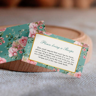 Love Shack Fiance Garden Bridal Shower Recipe Enclosure Card