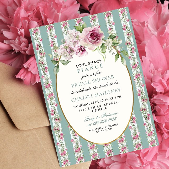 Love Shack Fiance Garden Flowers Bridal Shower Invitation (Creator Uploaded)