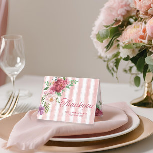 Love shack fiance pink bow bridal shower  thank you card