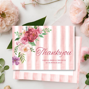 Love shack fiance pink bow bridal shower thankyou enclosure card