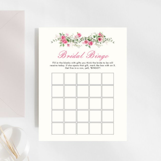Love Shack Fiance Pink Flowers Bridal Bingo Game (Creator Uploaded)