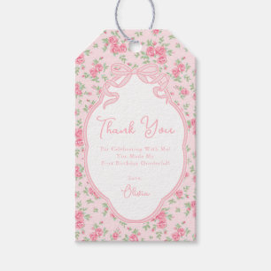 Love Shack Floral Bow Onederful First Birthday Gift Tags