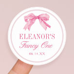 Love Shack Vintage Fancy ONE Girl Birthday  Classic Round Sticker<br><div class="desc">Love Shack Vintage Fancy ONE Girl Birthday Favour Stickers</div>