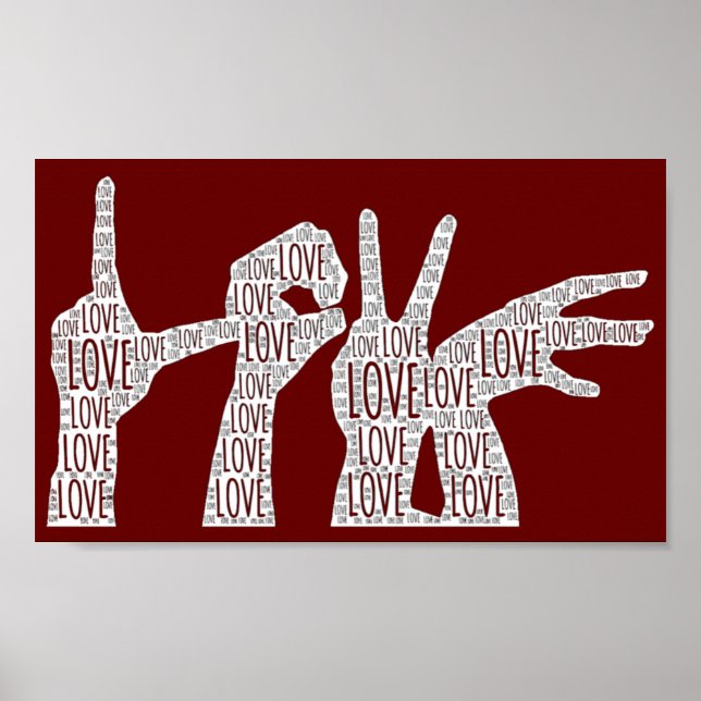 Love Shadow Hands Word Picture Poster (Front)