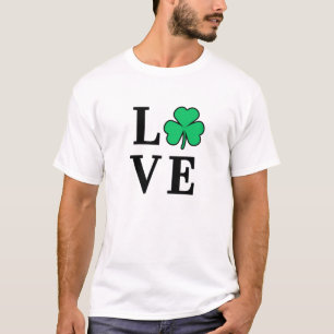 LOVE Shamrock Clover Irish Pride St Patrick's Day T-Shirt
