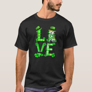 Love Shamrock St Patrick's Day Dabbing Corgi C T-Shirt