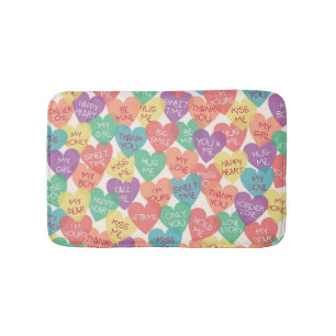 Love Shape Background Bath Mat