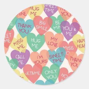 Love Shape Background Classic Round Sticker
