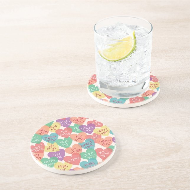 Love Shape Background Coaster (Side)