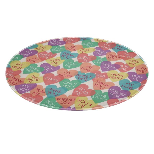 Love Shape Background Cutting Board (Corner)