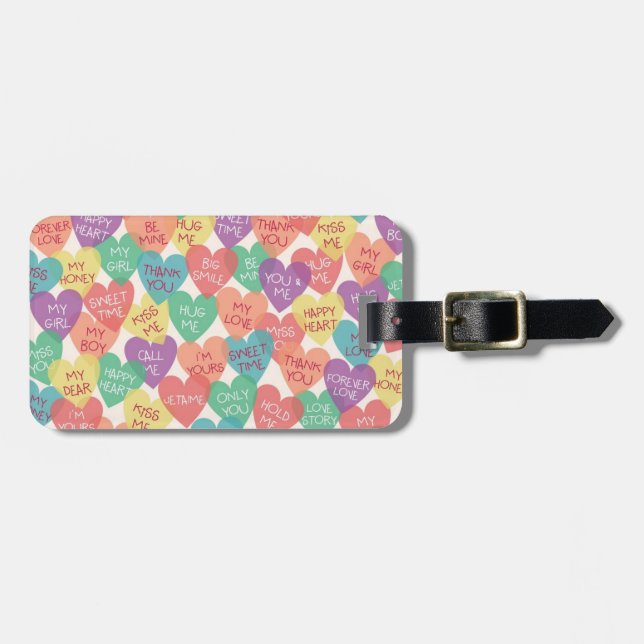 Love Shape Background Luggage Tag (Front Horizontal)