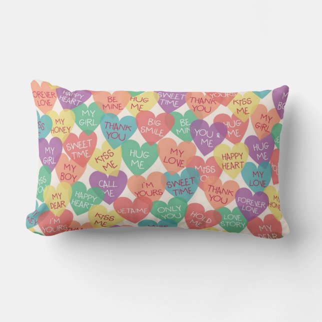 Love Shape Background Lumbar Cushion (Front)