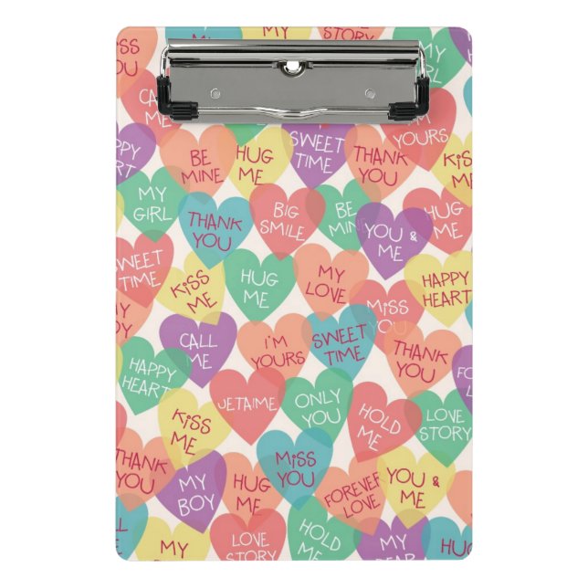 Love Shape Background Mini Clipboard (Front)