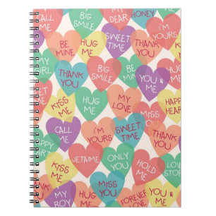 Love Shape Background Spiral Notebook