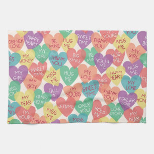Love Shape Background Tea Towel