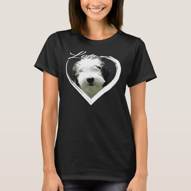 Love Sheepadoodle Old English Sheepdog Poodle Love T-Shirt (Front)