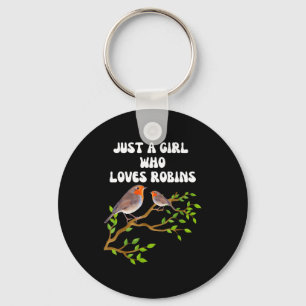Love Shirt Robins Bird Lover Colourful Present Key Ring