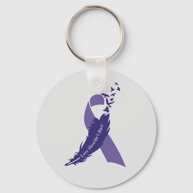 Love Shouldn't Hurt Domestic Violence Awareness Key Ring (Front)