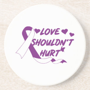 Love Shouldn't Hurt Domestic Violence Awareness Mo Coaster