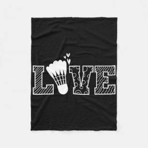 Love Shuttle Dminton Racket Fleece Blanket
