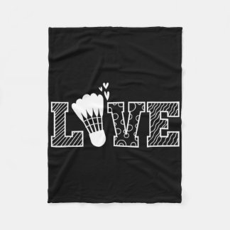 Love Shuttle Dminton Racket  Fleece Blanket