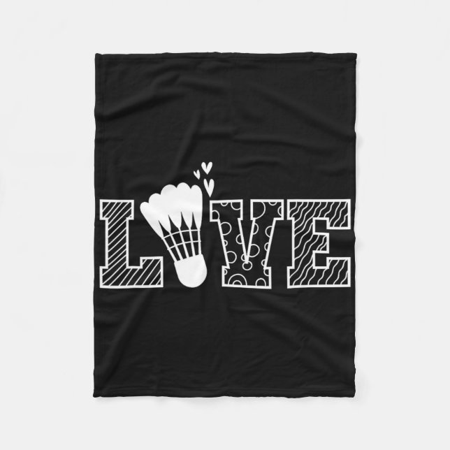 Love Shuttle Dminton Racket  Fleece Blanket (Front)