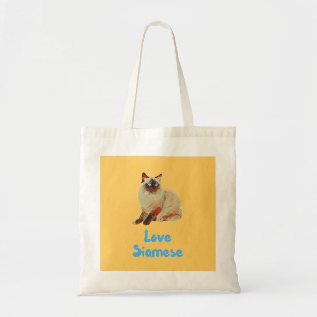 Love Siamese Cats Tote Bag (Front)