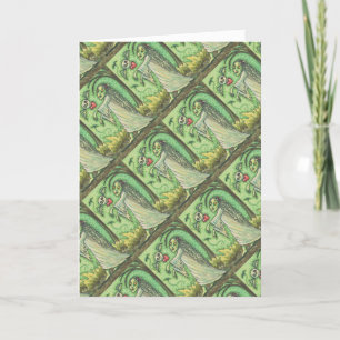 LOVE SICK GIRL ZOMBIE FOLLOWING HER HEART, WHIMSY HOLIDAY CARD