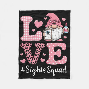 Love Sight Squad Optician Optometrist Gnome Valent Fleece Blanket