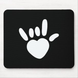 Love Sign American Sign Language Deaf Awareness He Mouse Pad