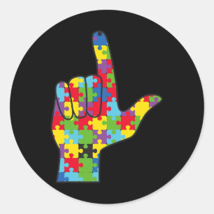 Love Sign Autism Awareness Support  Classic Round Sticker
