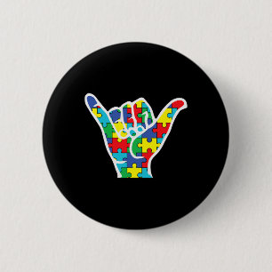 Love Sign Hand Autism Awareness 2022 Mum Dad Aunt 6 Cm Round Badge