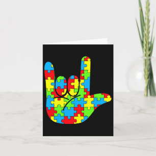 Love Sign Language Autism Awareness Card