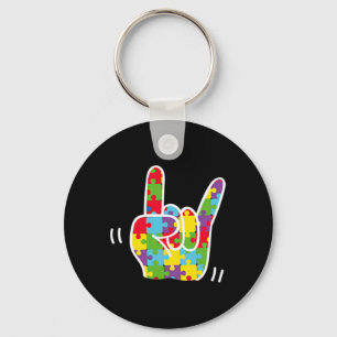 Love Sign Language Autism Awareness Month Asl Love Key Ring
