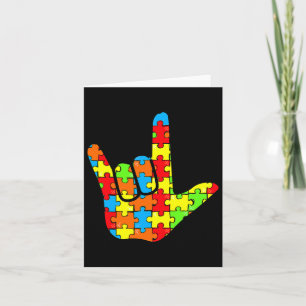 Love Sign Language Autism Gift Awareness Support Card