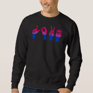 Love Sign Language Cute Asl Lgbtq Cute Bisexual Pr Sweatshirt
