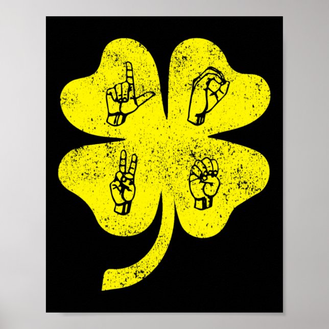 Love Sign Language St Patrick's Day Deaf Awareness (Front)