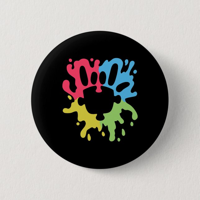 Love Sign Non-verbal Autism Support Awareness Puzz 6 Cm Round Badge (Front)