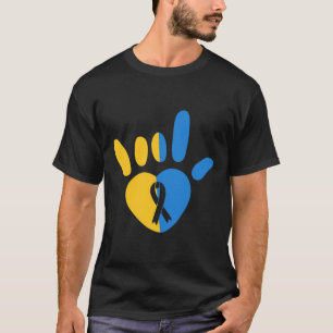 Love Sign Non-verbal Down Syndrome Awareness Heart T-Shirt