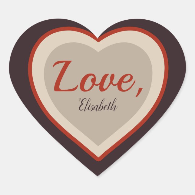 Love signature Valentine Elegant retro  CC0982 Heart Sticker (Front)