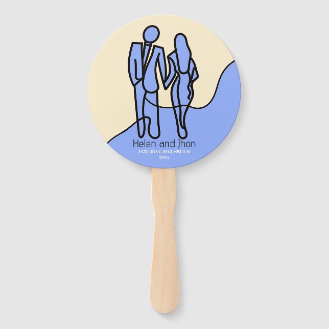 Love silhouettes hand fan (Front)