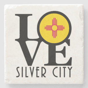 LOVE Silver City New Mexico Stone Coaster