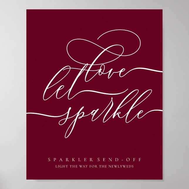 Love Simple Burgundy Chic Poster (Front)